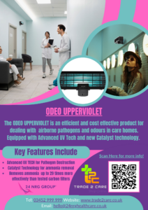 Odeo upperviolet product flyer, page one by 24 NRG Group.