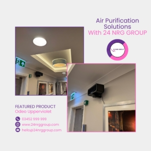 Odeo Upperviolet clean air solution equipment installed in a care home environment.