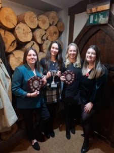 Goodrich Panthers Ladies Team presenting their awards from the Awards Night